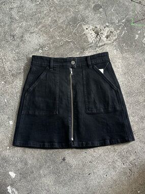 Madewell Black Denim Zip-Front Women's Mini Skirt